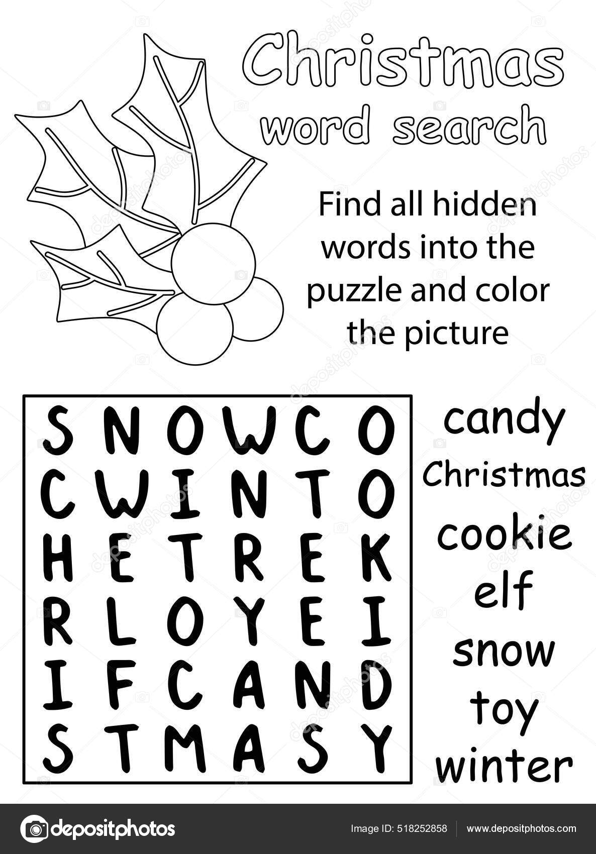 Word Search Puzzles For Christmas Printable