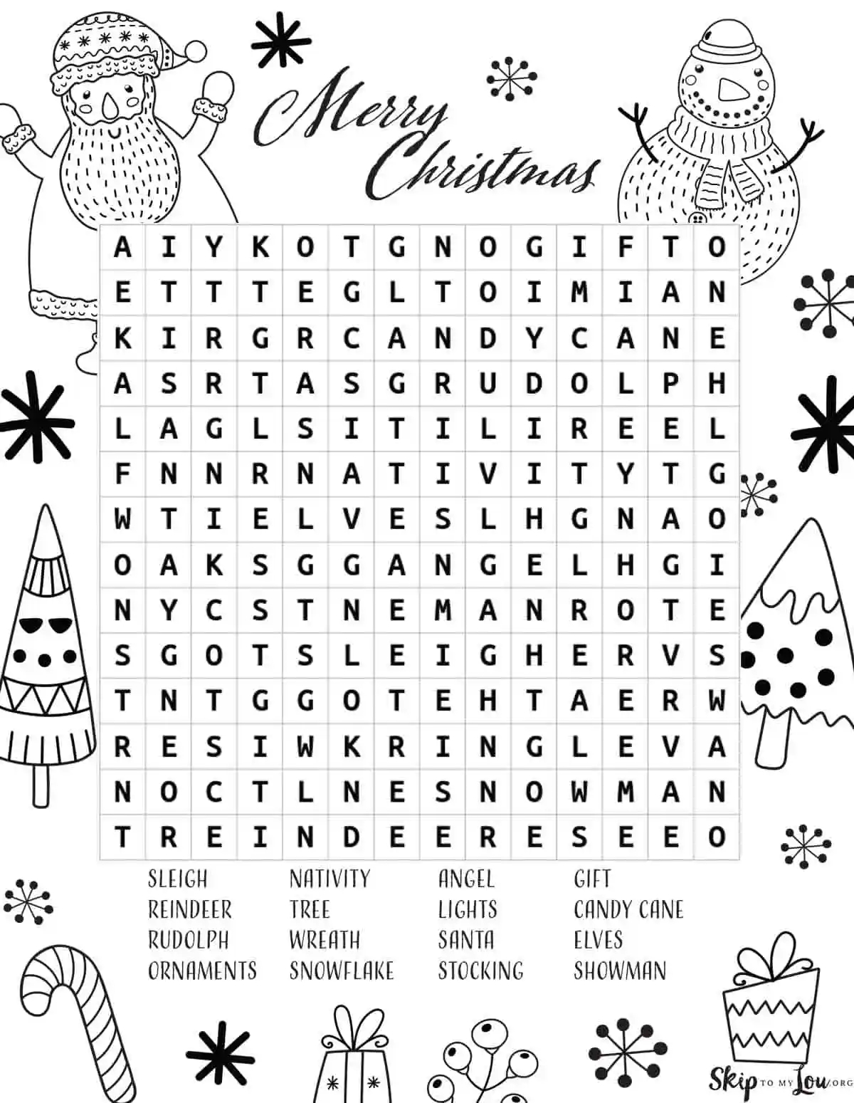 Christmas Word Search Printables