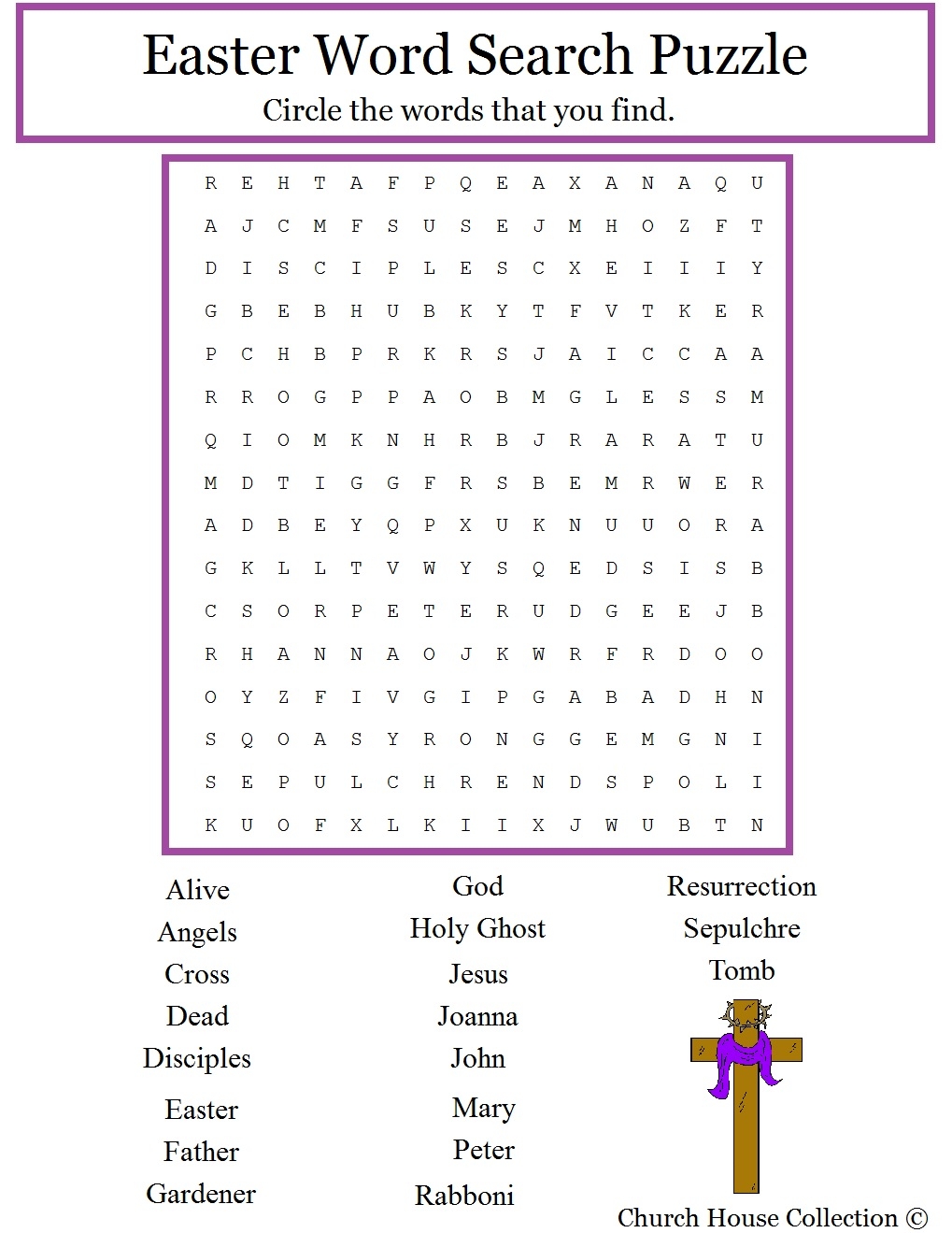 Printable Word Search Christian