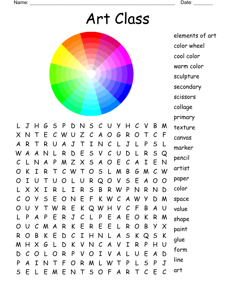 Color Theory Word Search WordMint