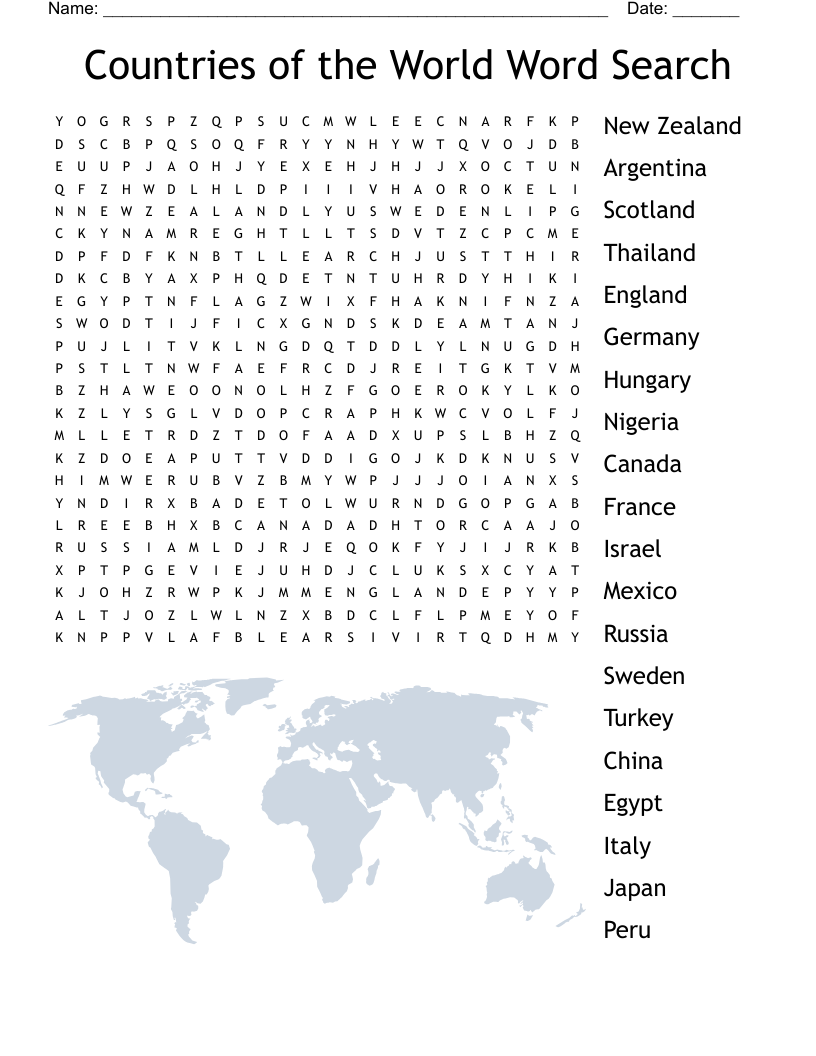 Word Searches Free Online Printable Adults