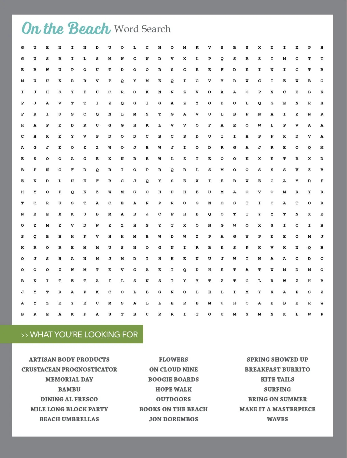 Printable Difficult Word Search
