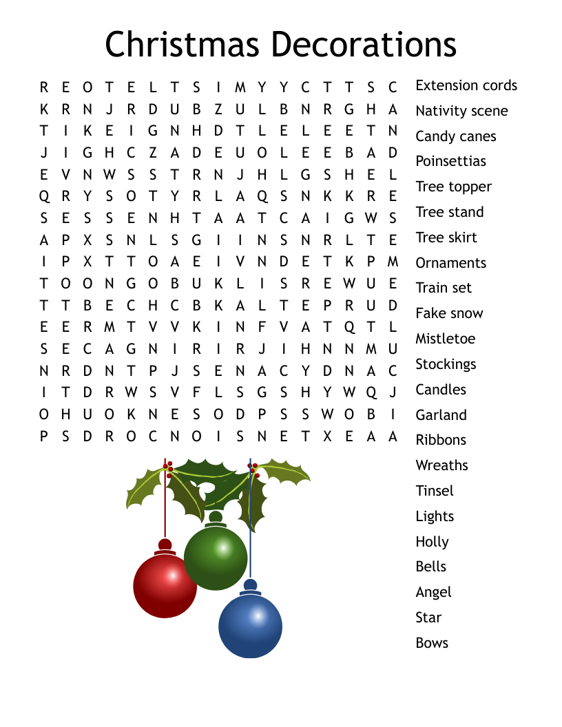deck the halls word search wordmint