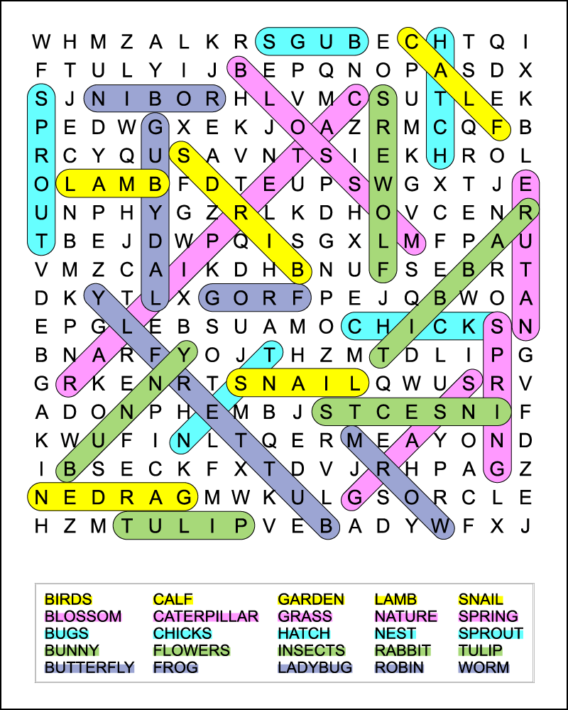 Spring Word Search Printable For Adults