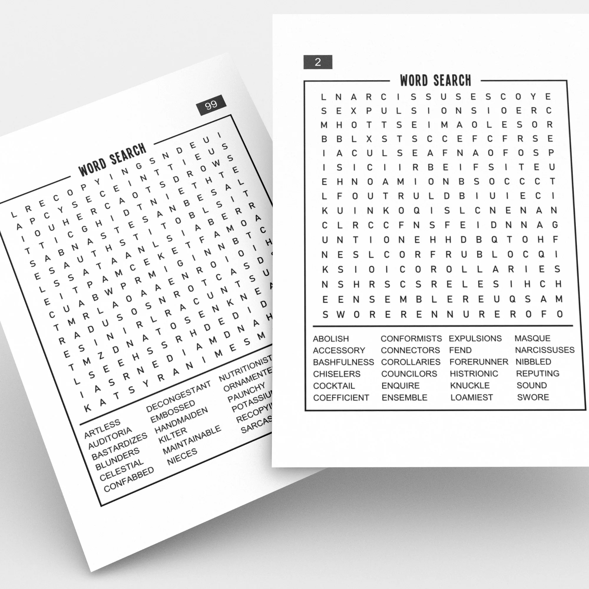 Digital Download 100 Printable Word Search Puzzles For Adults Seniors Large Print Activities Games Includes Solutions Printable Pages Etsy