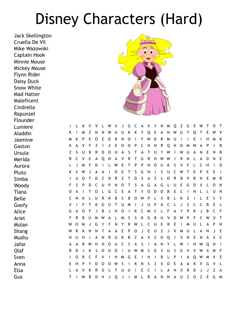 Hard Printable Word Searches