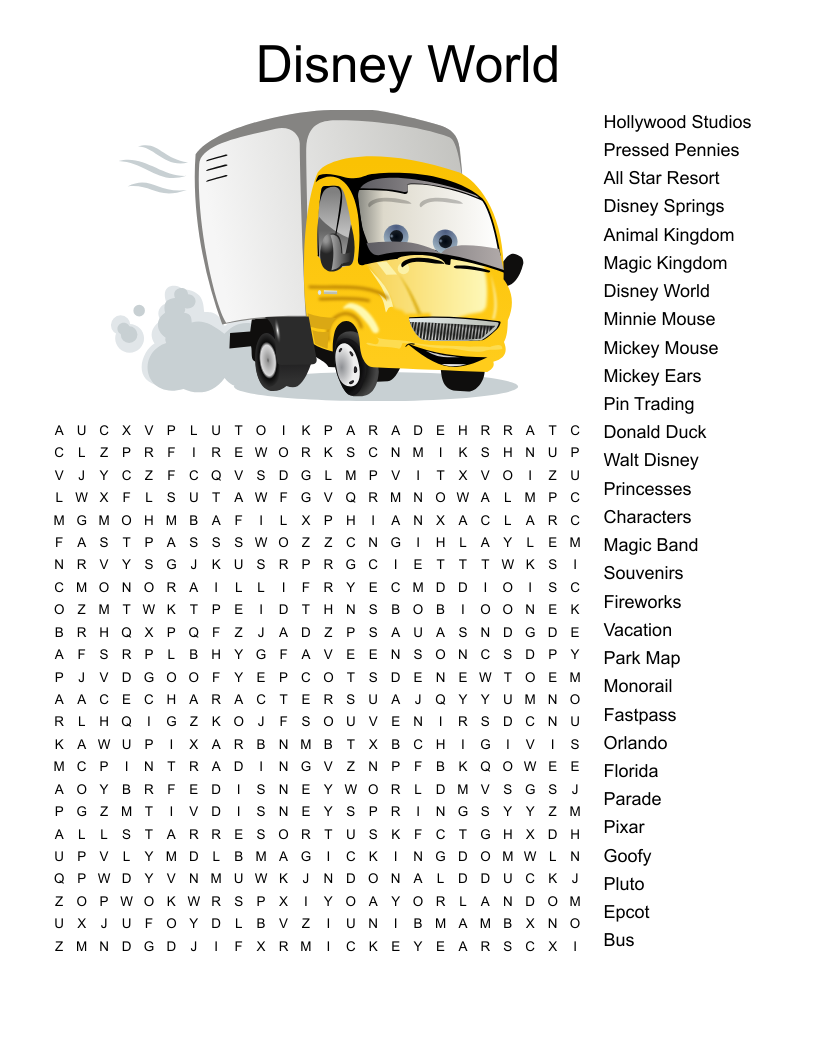 Disney Word Search WordMint