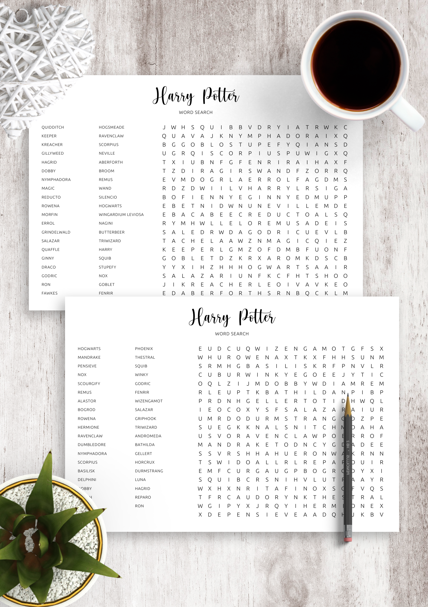 Harry Potter Printable Word Search