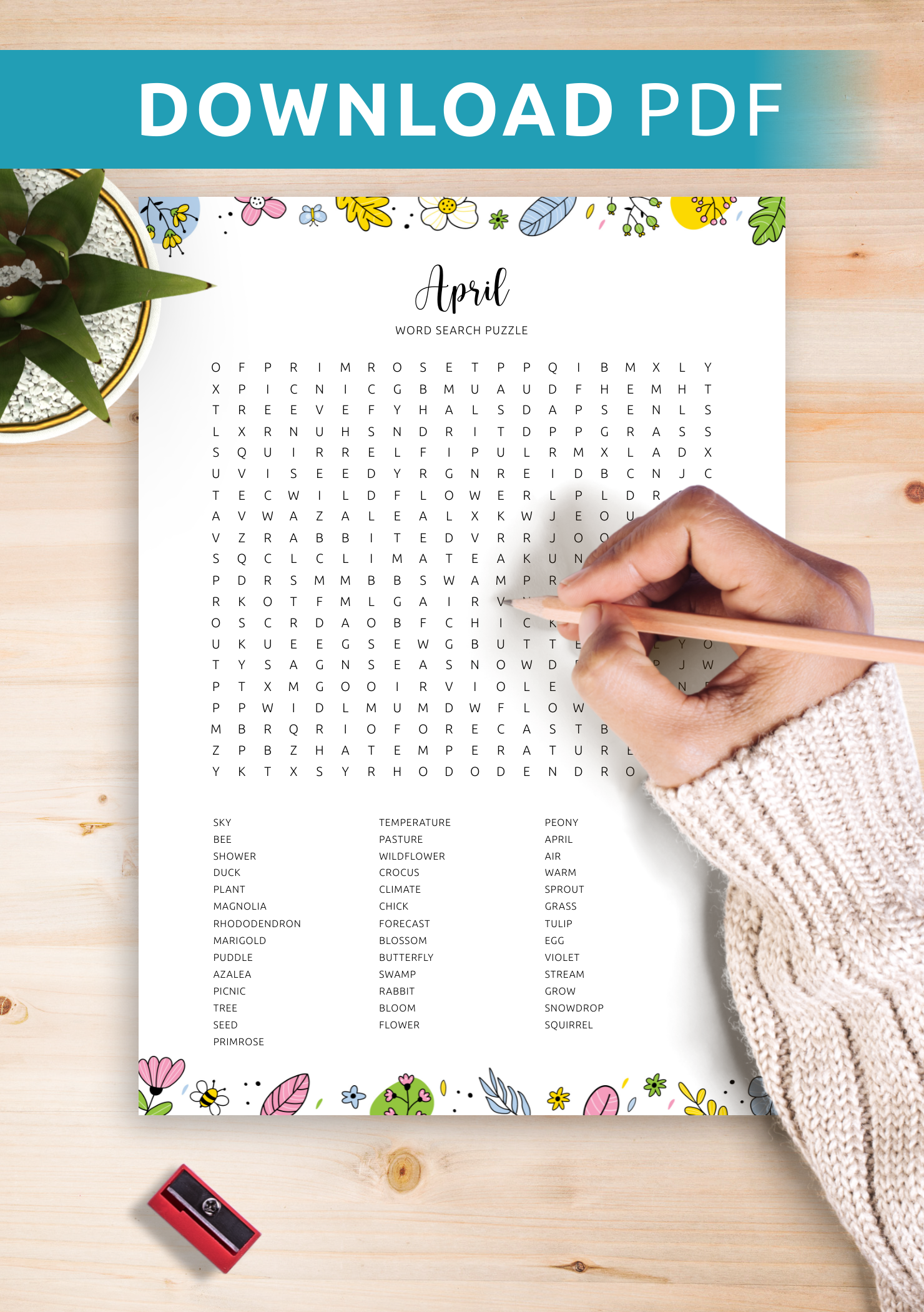 Download Printable April Word Search In PDF Download Printable April Word Search In PDF