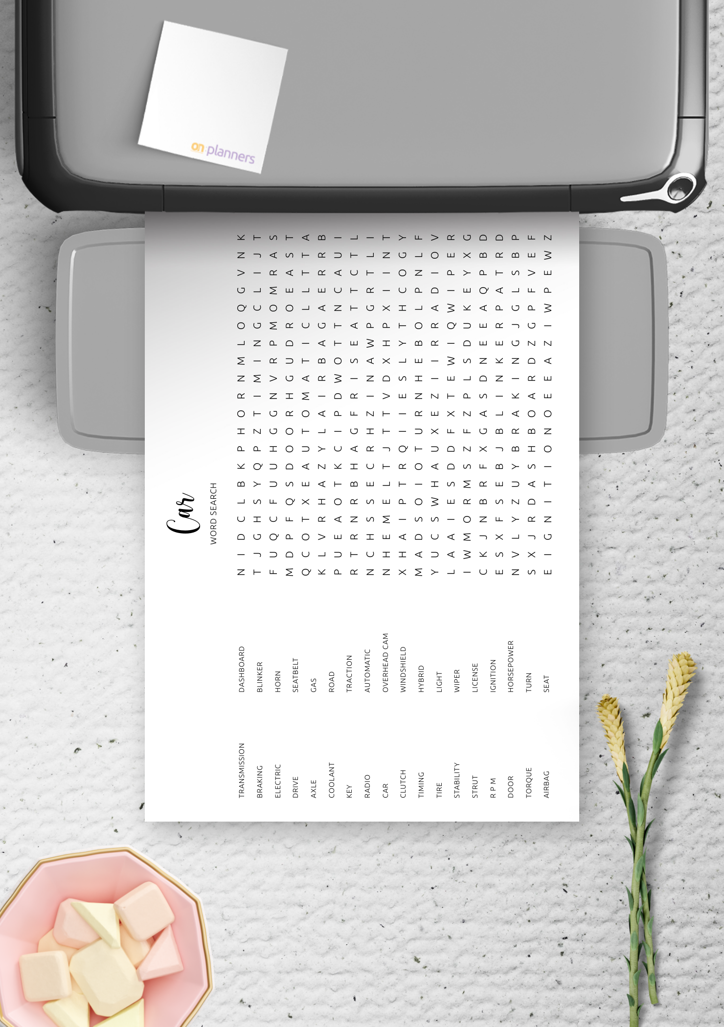 Automotive Word Search Printable