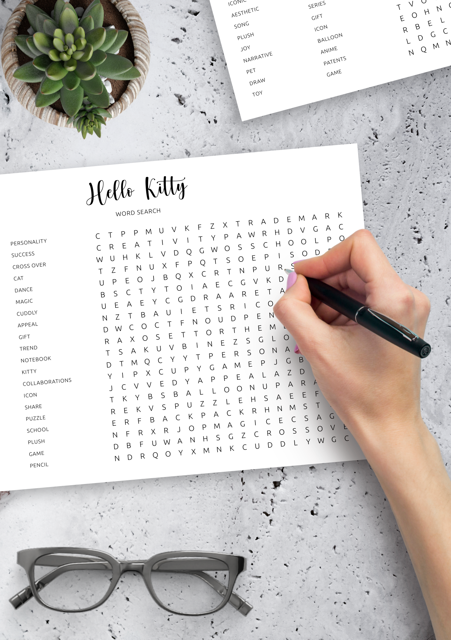 Download Printable Hello Kitty Word Search In PDF
