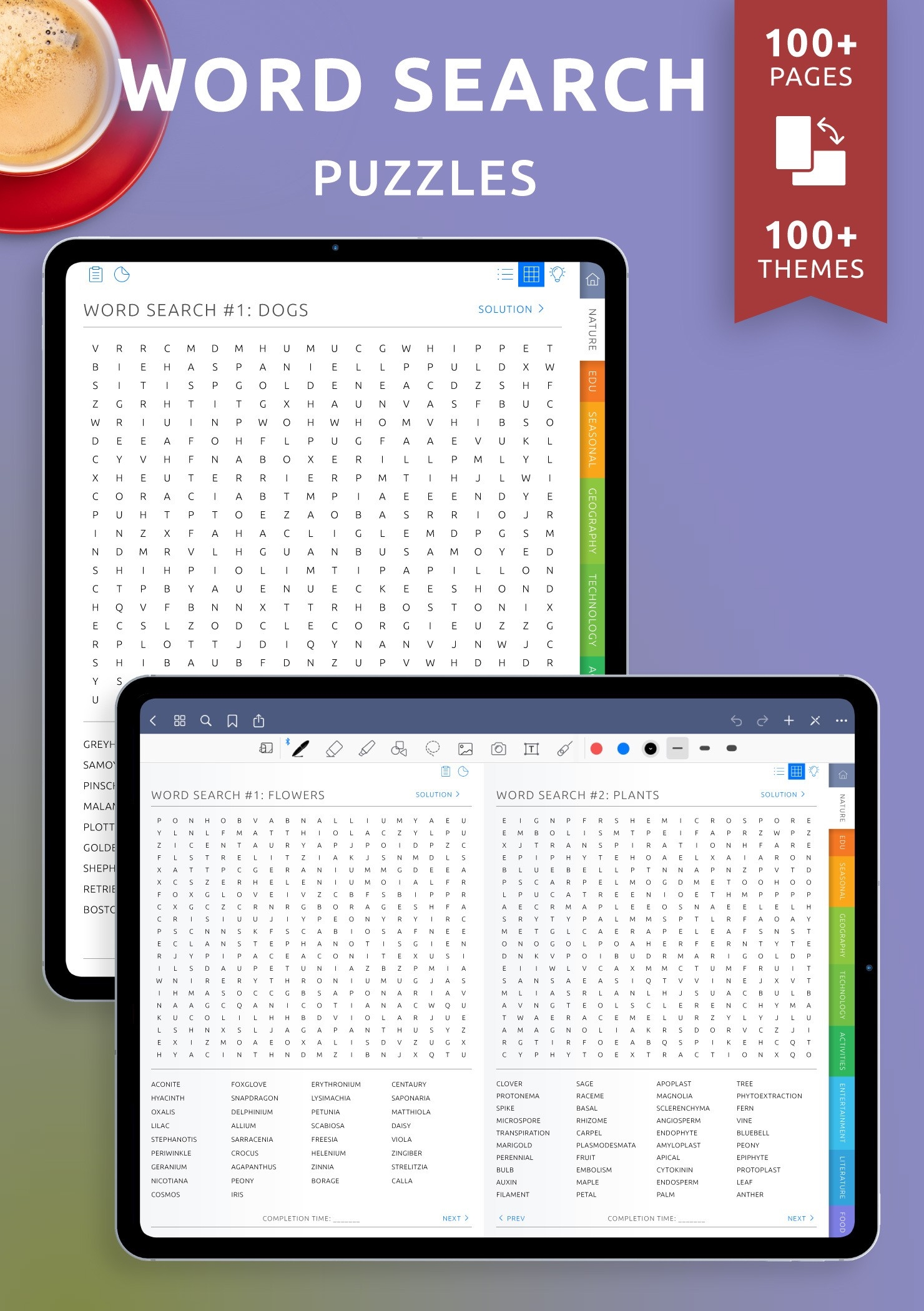 Printable 100 Words Word Search Puzzles