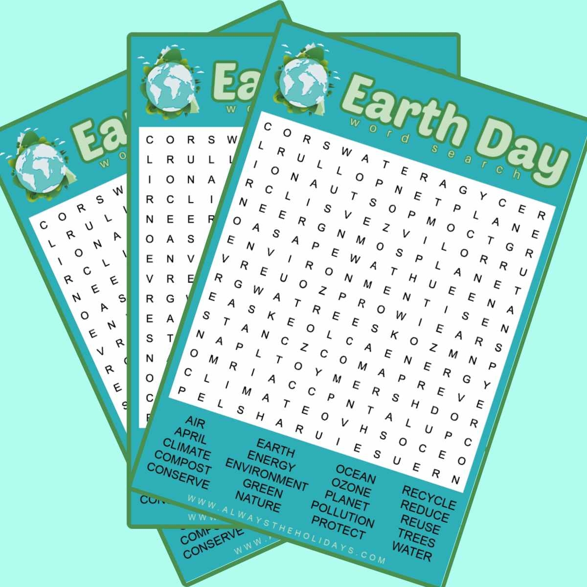 Earth Day Word Find Printable Word Search Answers Included Earth Day Word Find Printable Word Search Answers Included
