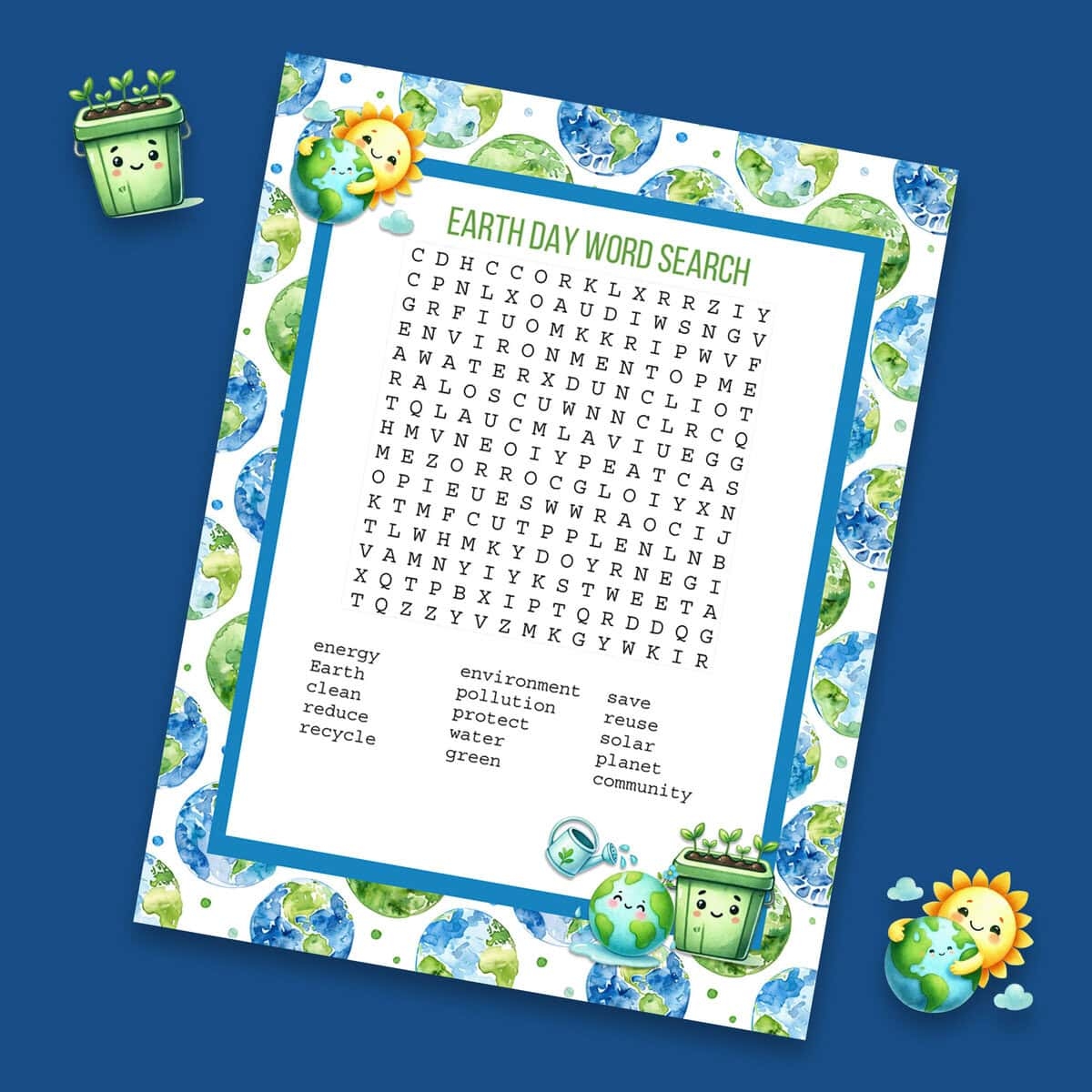 Earth Day Word Search Earth Day Word Search