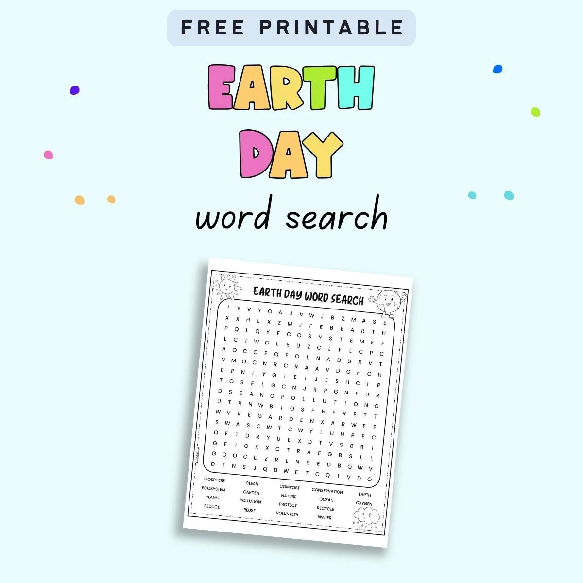 Earth Day Word Search Free Printable The Artisan Life Earth Day Word Search Free Printable The Artisan Life