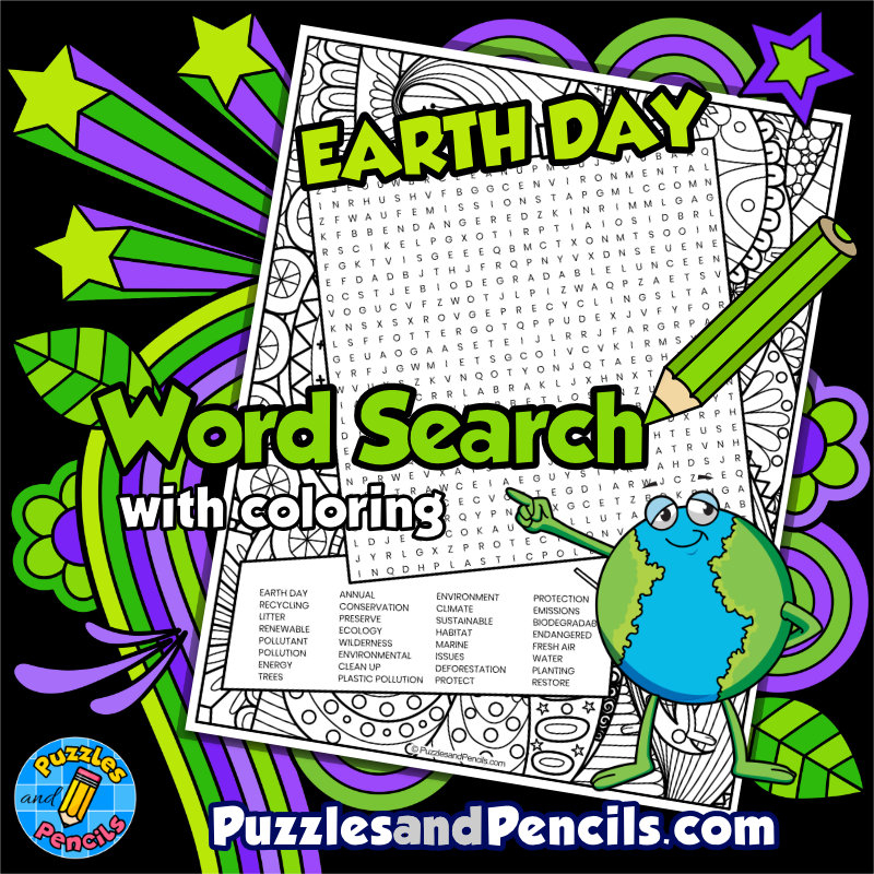Earth Day Word Search Puzzle With Coloring Environment Wordsearch Made By Teachers Earth Day Word Search Puzzle With Coloring Environment Wordsearch Made By Teachers
