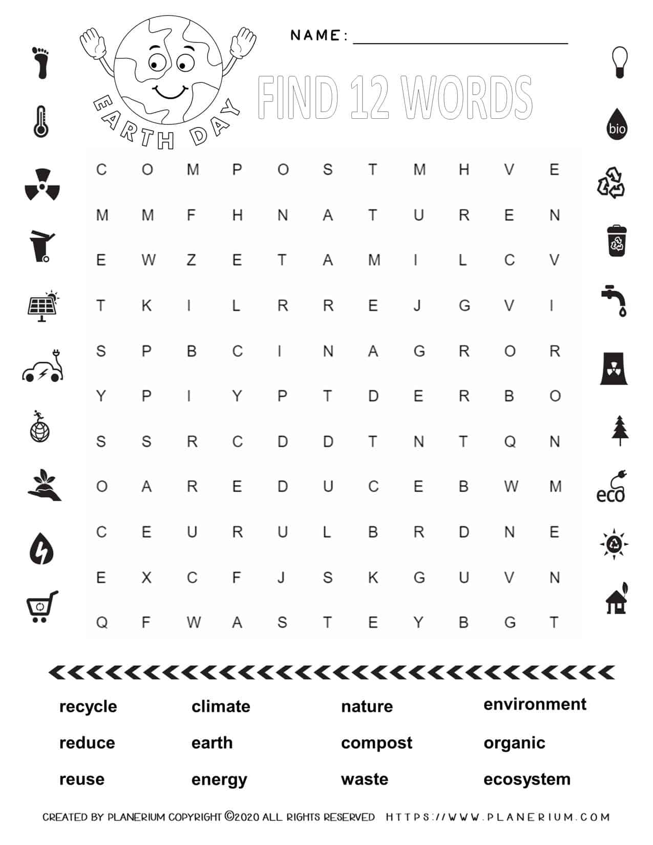 Free Printable Earth Day Word Search