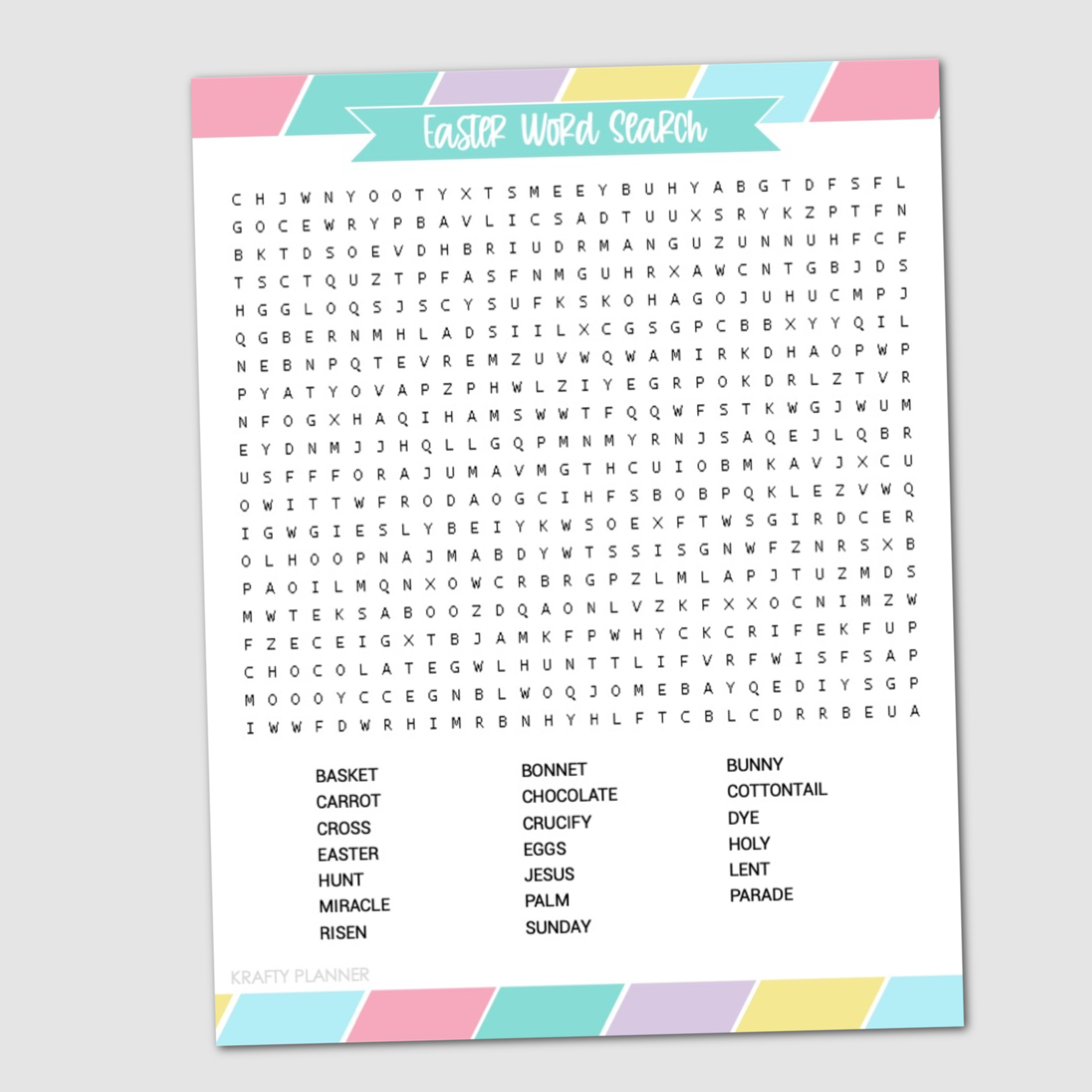 Word Search Printable Easter