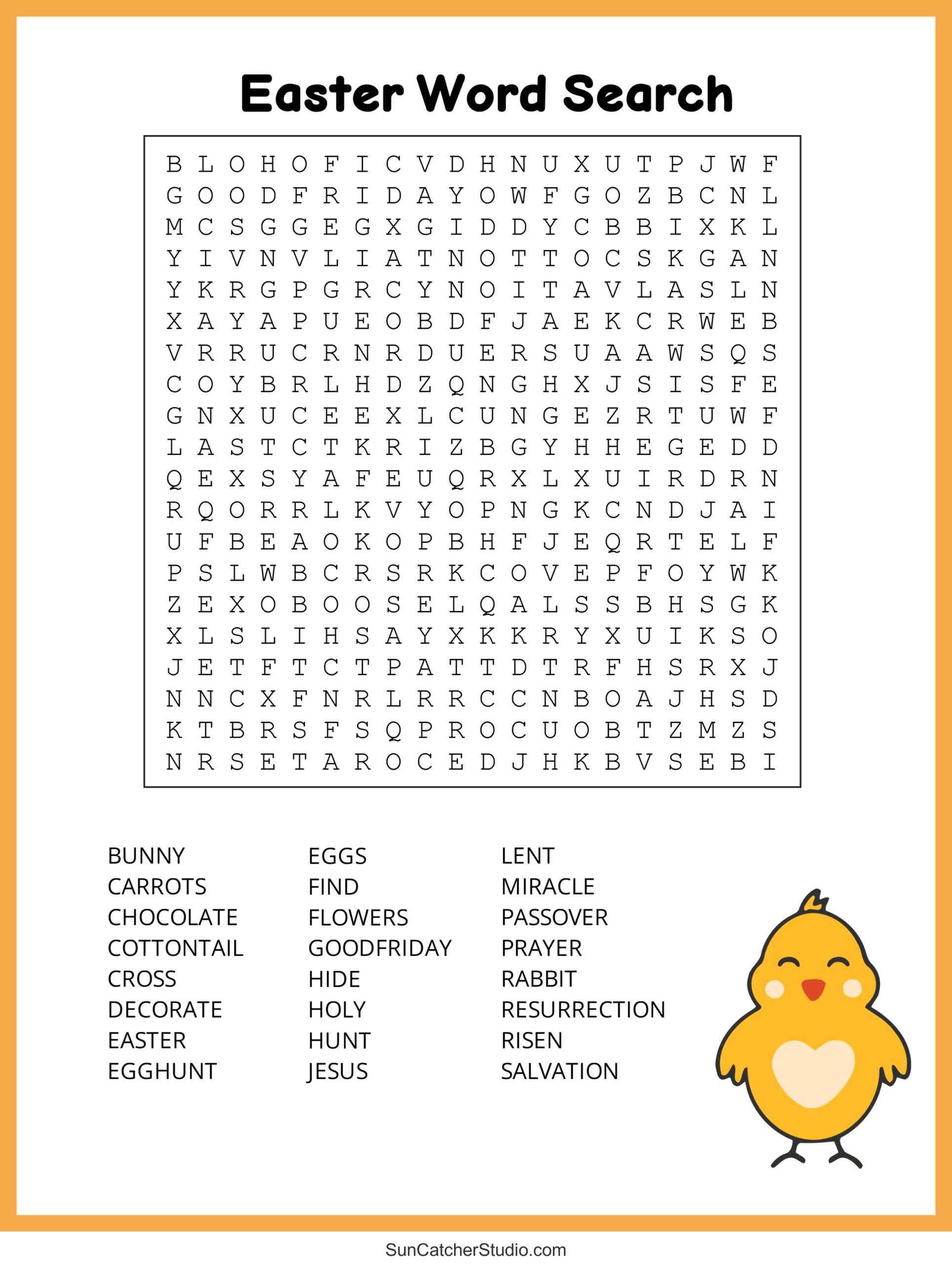 Printable Easter Word Search For Kids