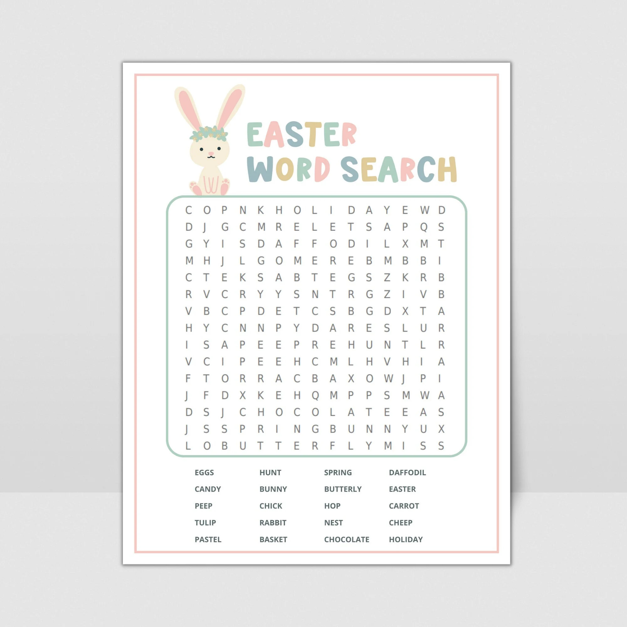 Easter Word Search Printable Easter Game Printable Easter Word Search Kids And Adult Easter Word Search Etsy