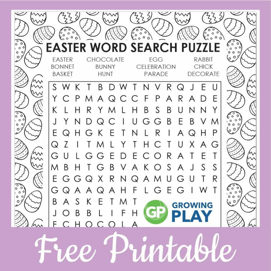 Printable Easter Word Search Large Print