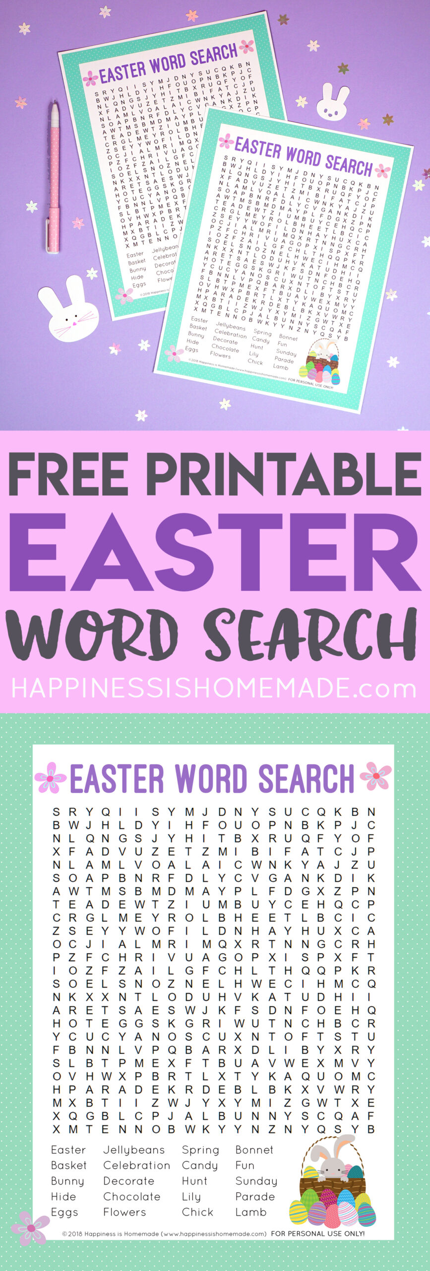 Easter Word Search Printable Happiness Is Homemade