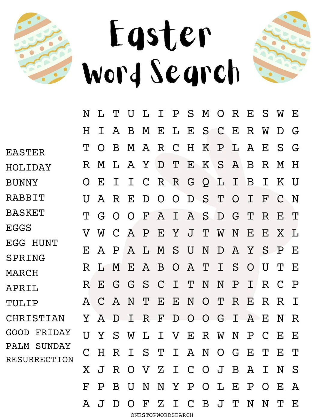 Printable Word Searches Easter