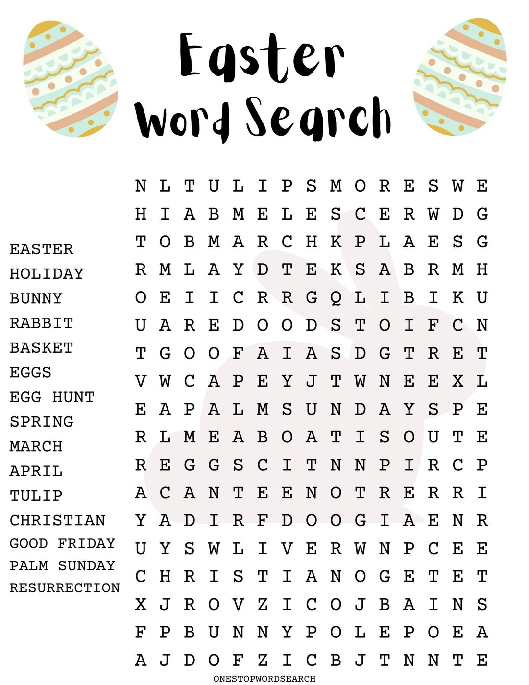 easter word search puzzle with answer sheet easter games easter activities holidays etsy uk