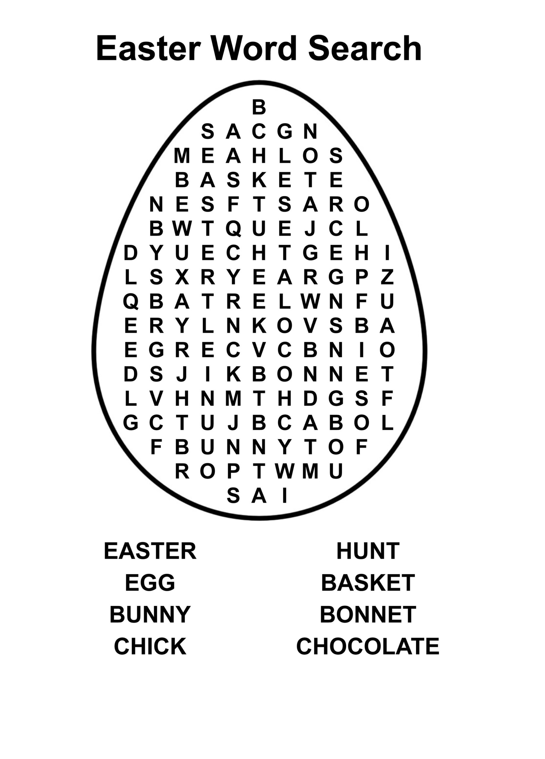 Easter Word Search Puzzles Best Coloring Pages For Kids