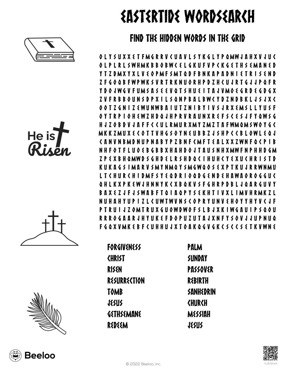 Bible Word Search Puzzles Printable Easter