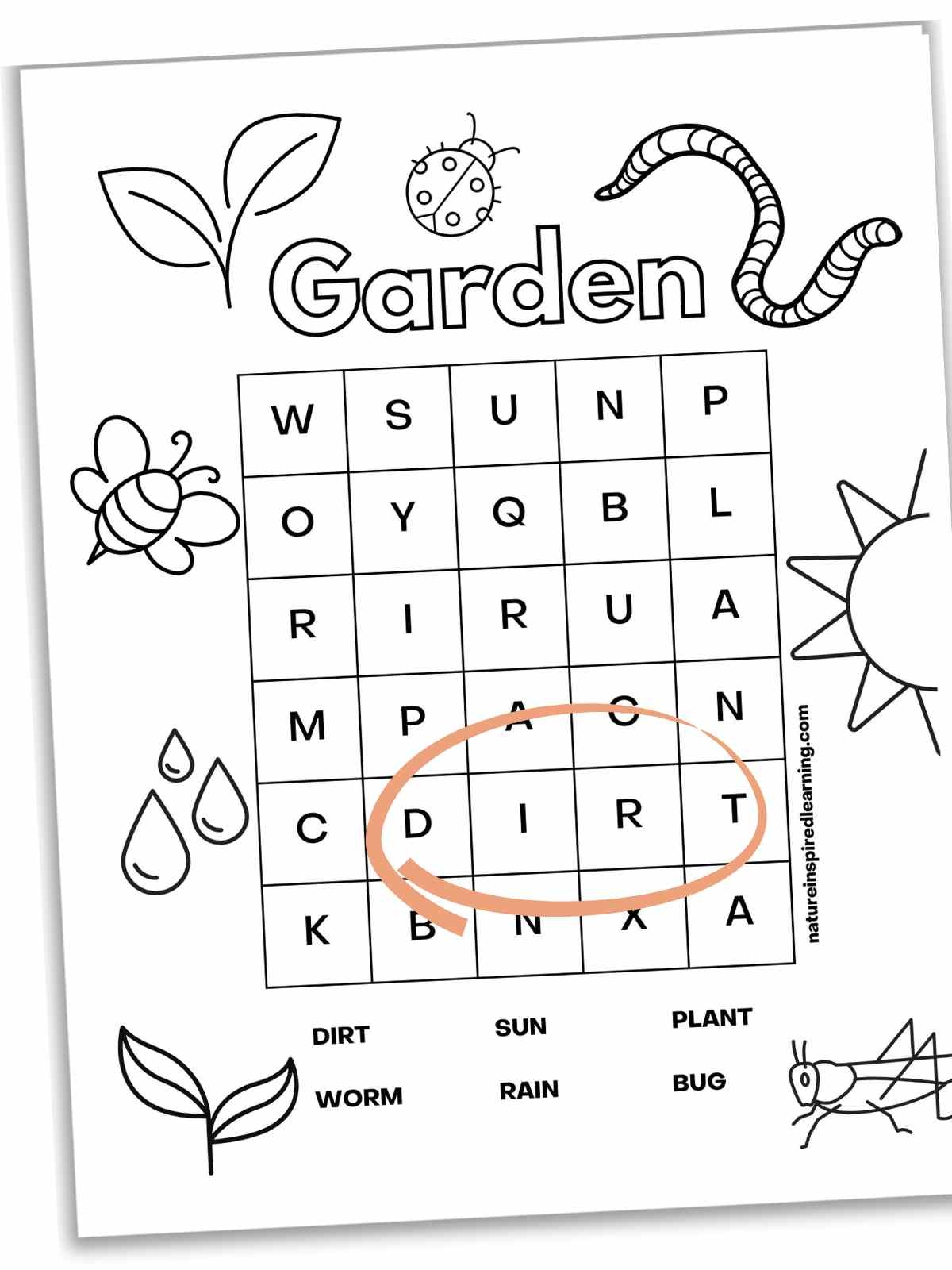 Word Search Printable For Kindergarten