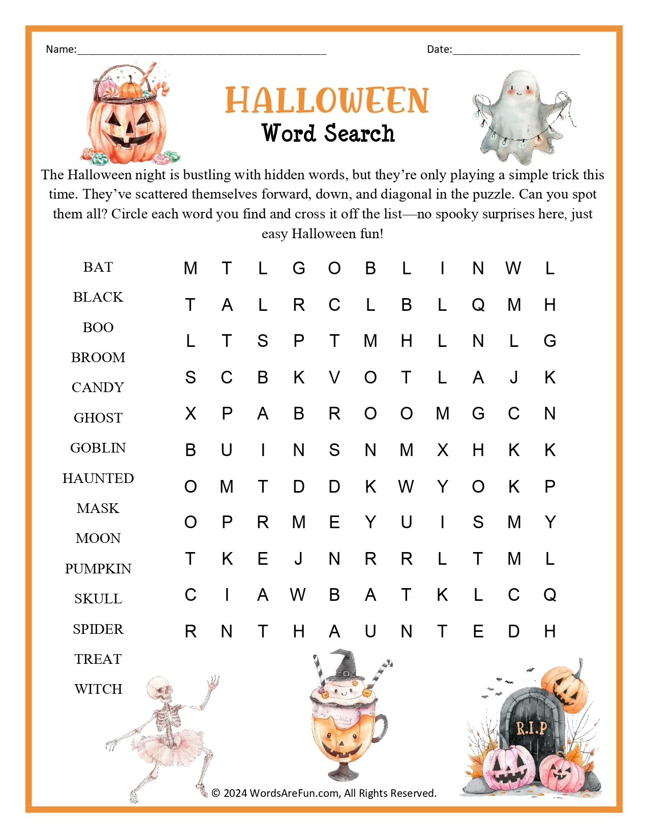 Simple Word Search Printable