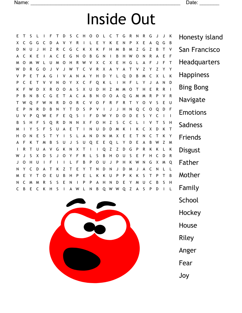 Emotions And Feelings Word Search WordMint