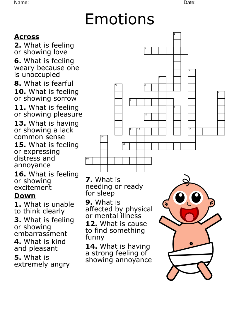 Emotions For 2nd Grade Word Search WordMint