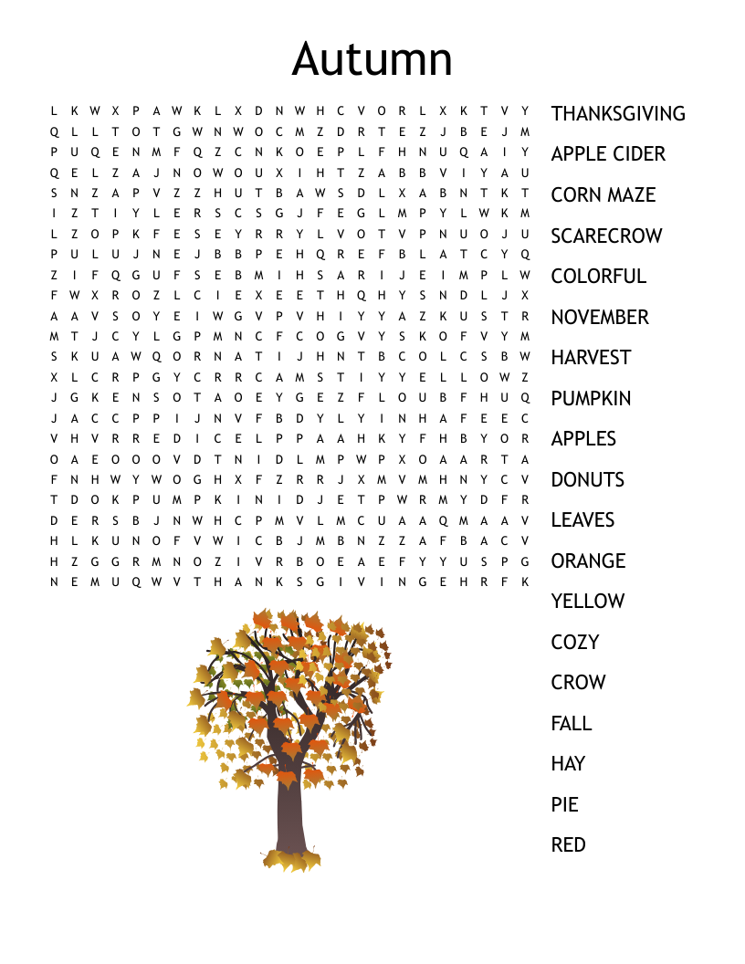 FALL FEST Word Search WordMint FALL FEST Word Search WordMint
