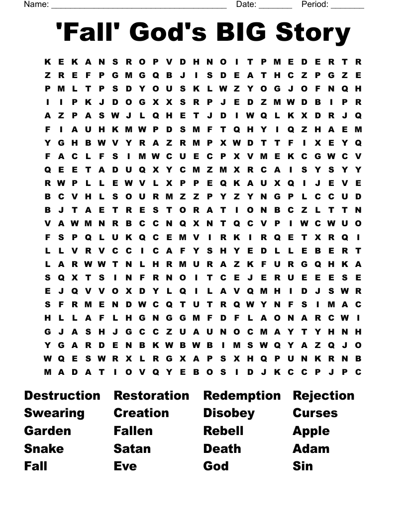 Fall God s BIG Story Word Search WordMint