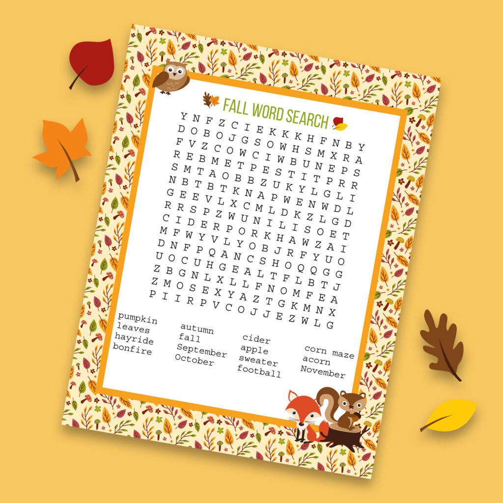 Fall Word Search