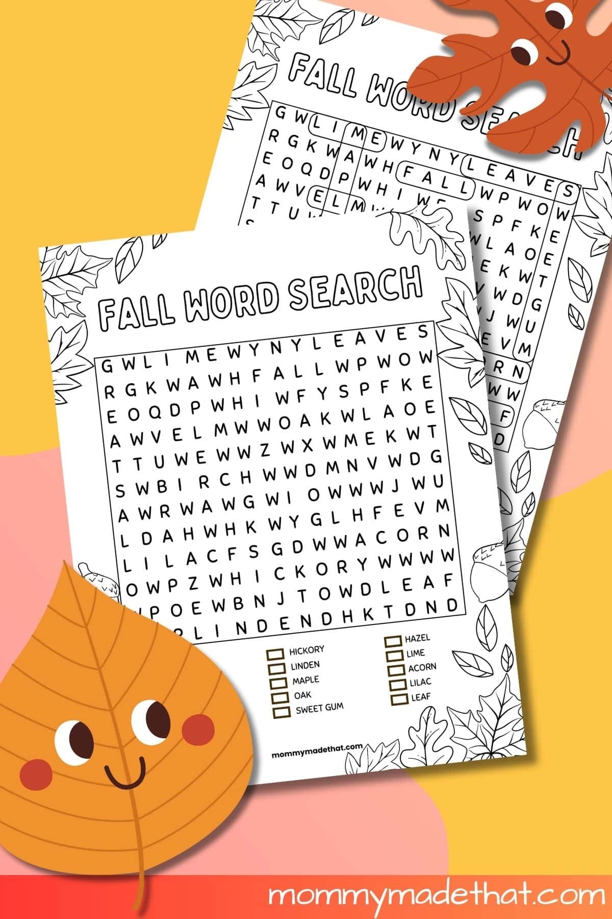 Autumn Word Search For Kids