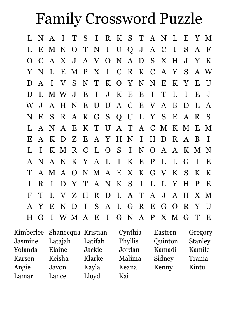 Large Word Search Printable Puzzles