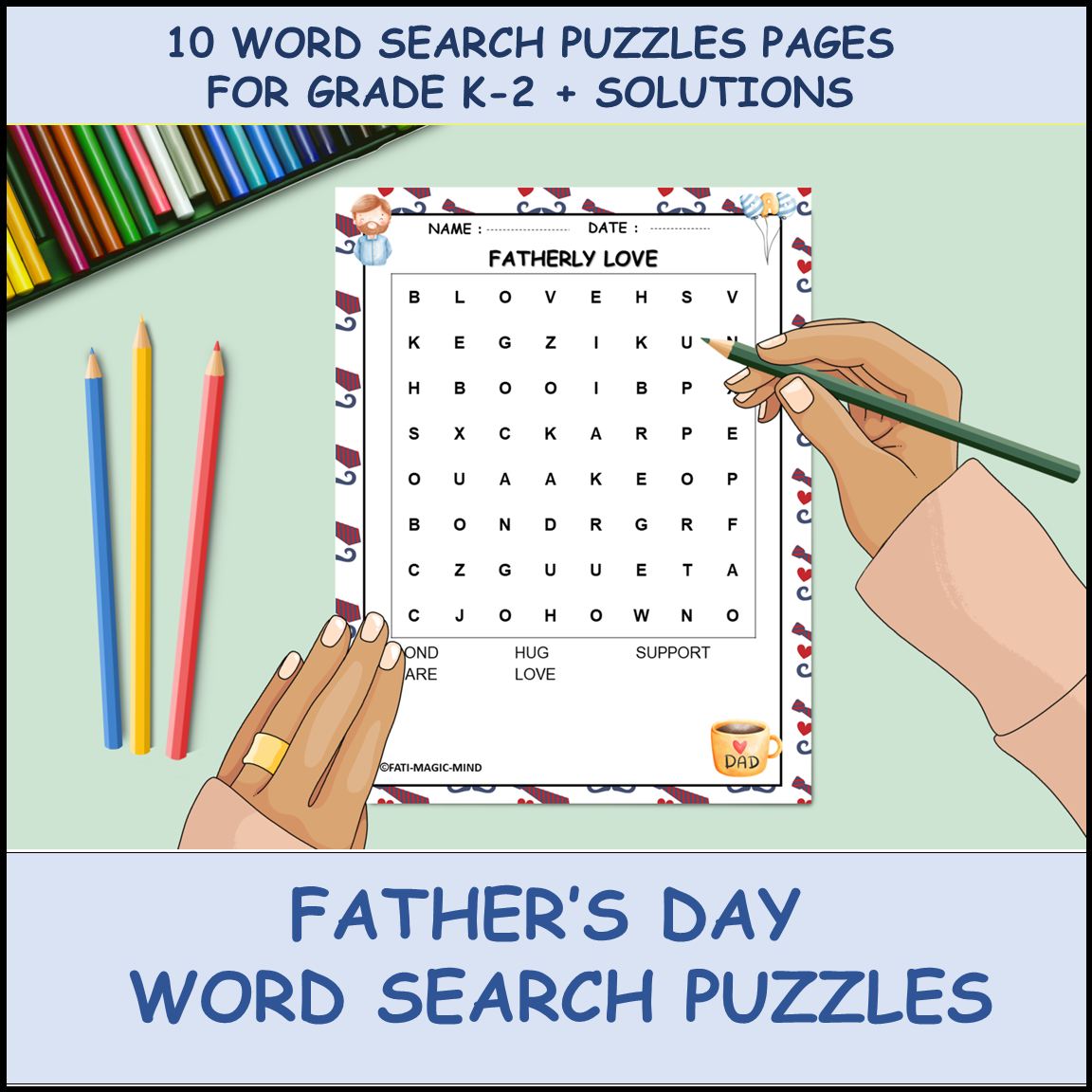 Father's Day Word Search Puzzle Printable