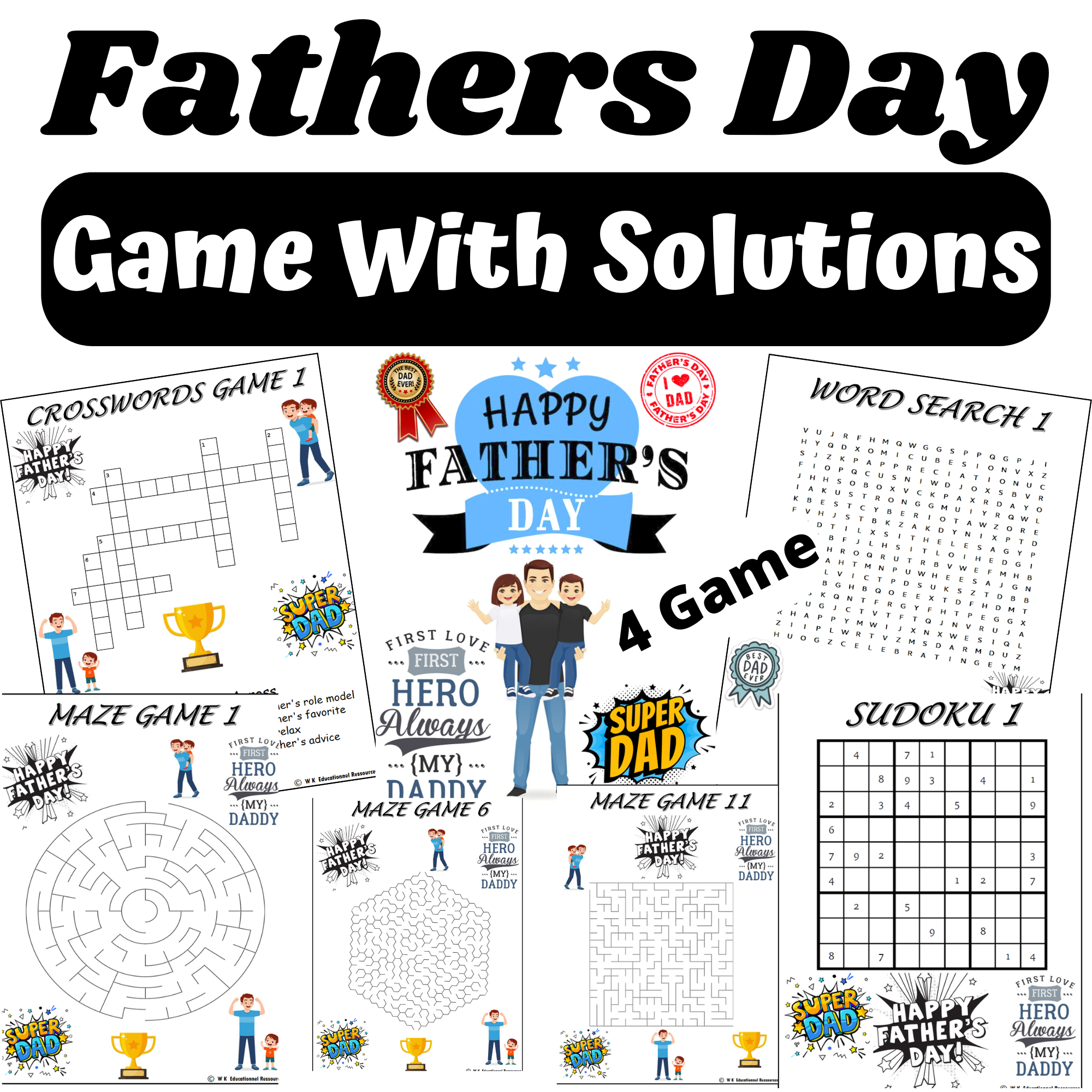 Fathers Day Game Crosswords Word Search Maze Sudoku Puzzles Fun With Solution Made By Teachers Fathers Day Game Crosswords Word Search Maze Sudoku Puzzles Fun With Solution Made By Teachers