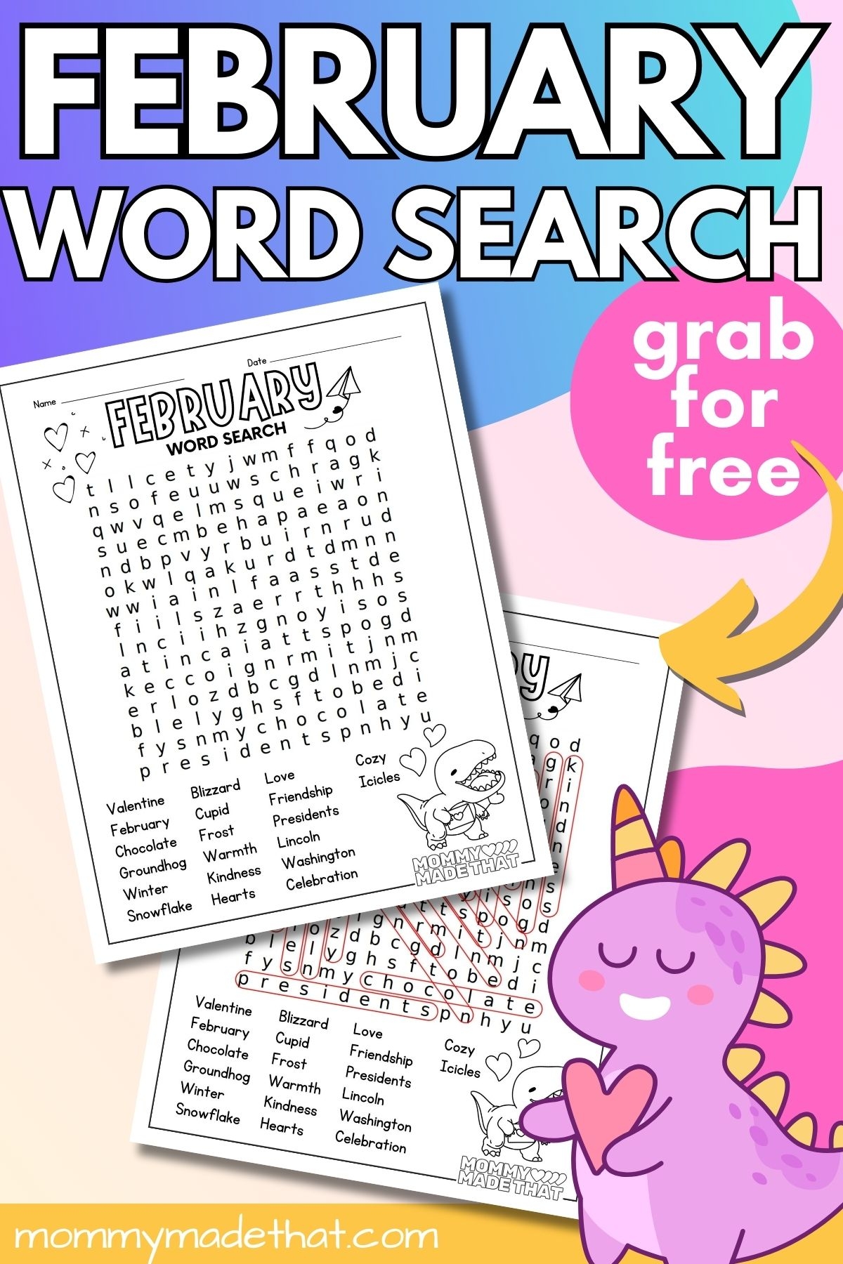 Word Search About February