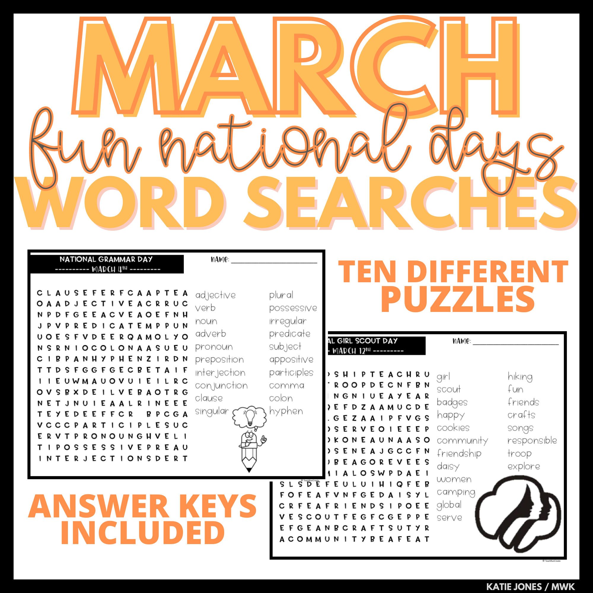 February Word Search Puzzles Made By Teachers