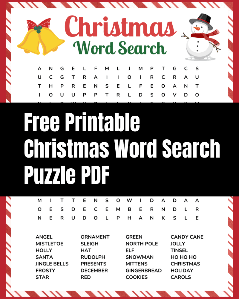 Festive U0026 Free Printable Christmas Word Search Puzzle The Clever Heart