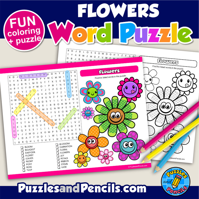 Flowers Word Search Puzzle Activity Valentine s Day Wordsearch Made By Teachers