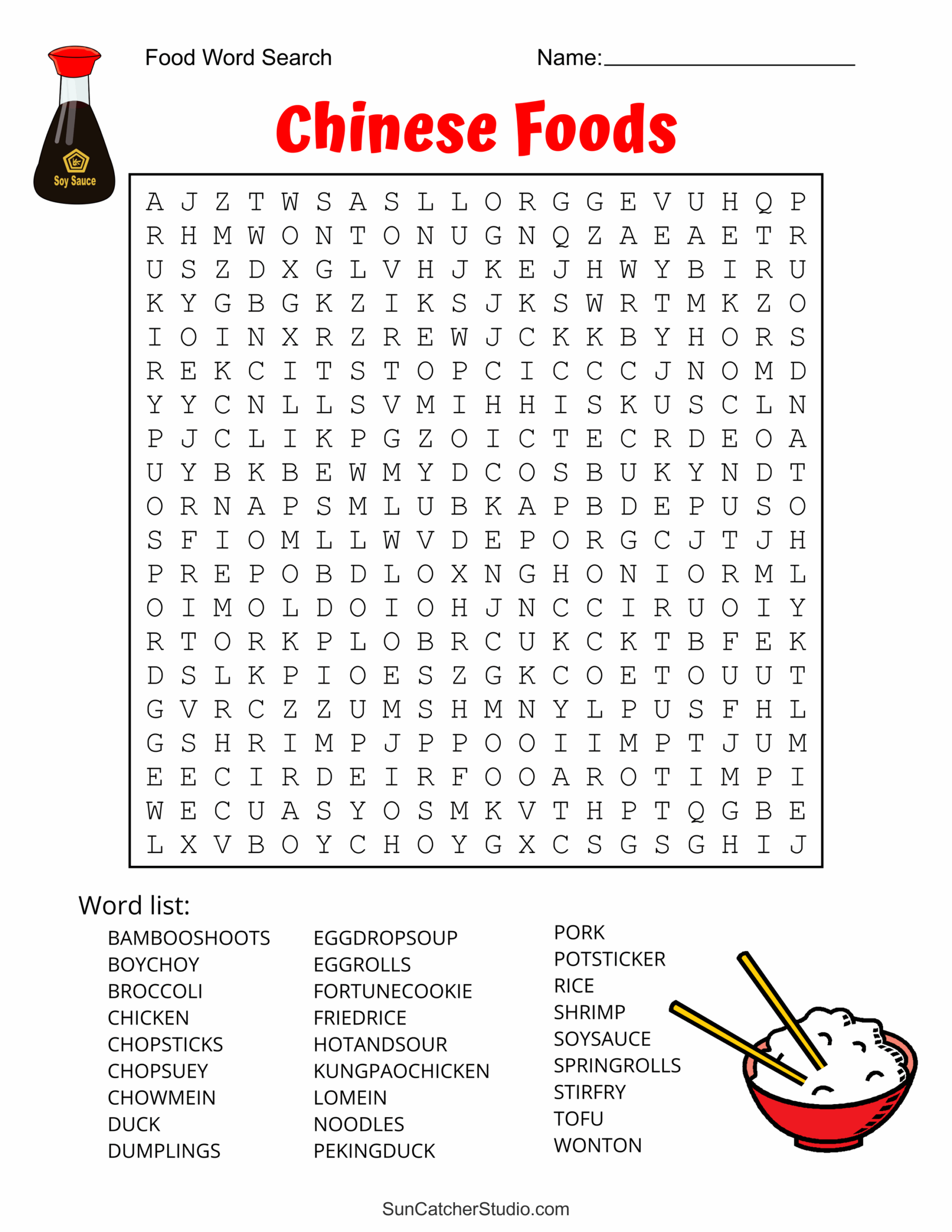 Food Word Search Free Printable Puzzles DIY Projects Patterns Worksheets Library