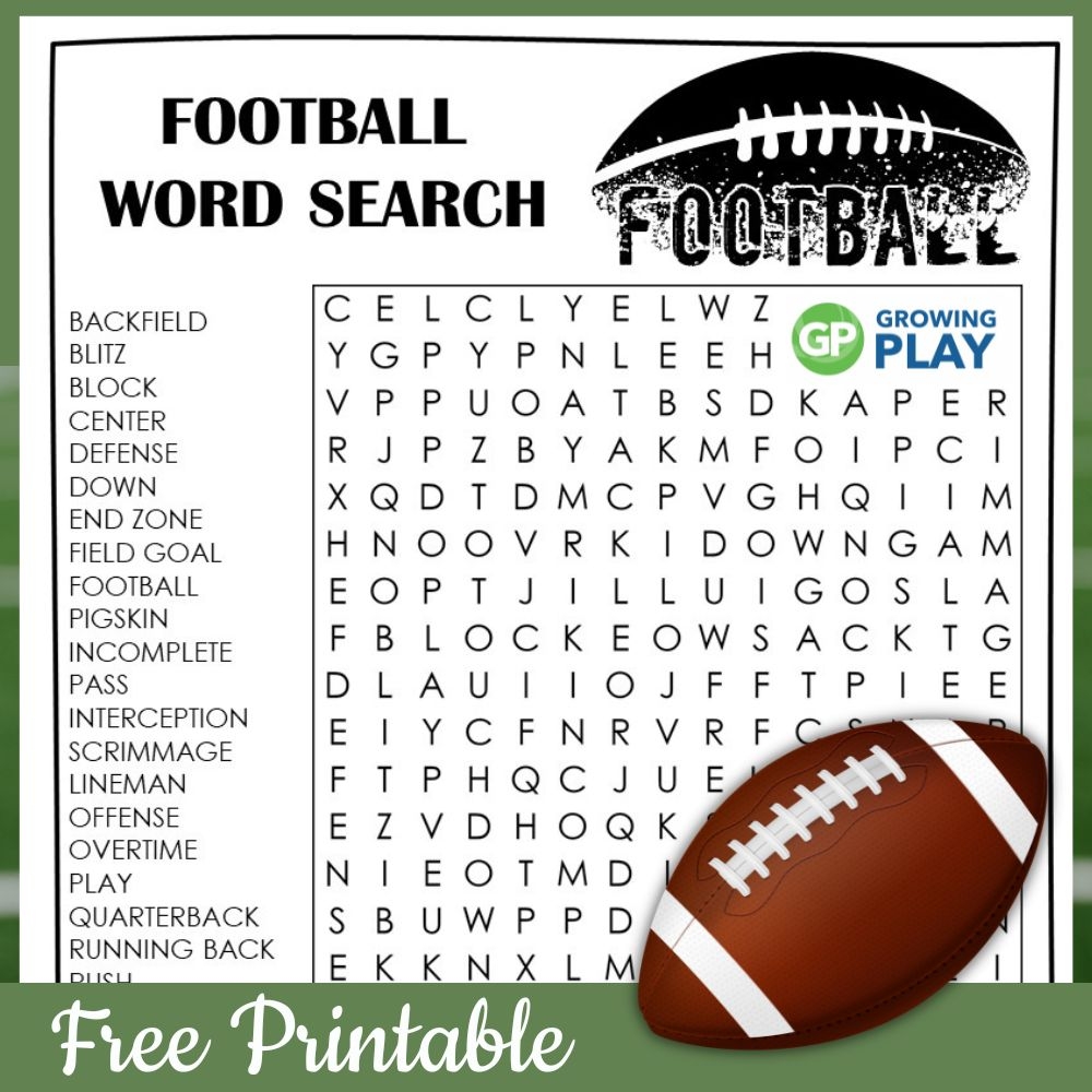 Word Search Football Printable Word Search Football Printable