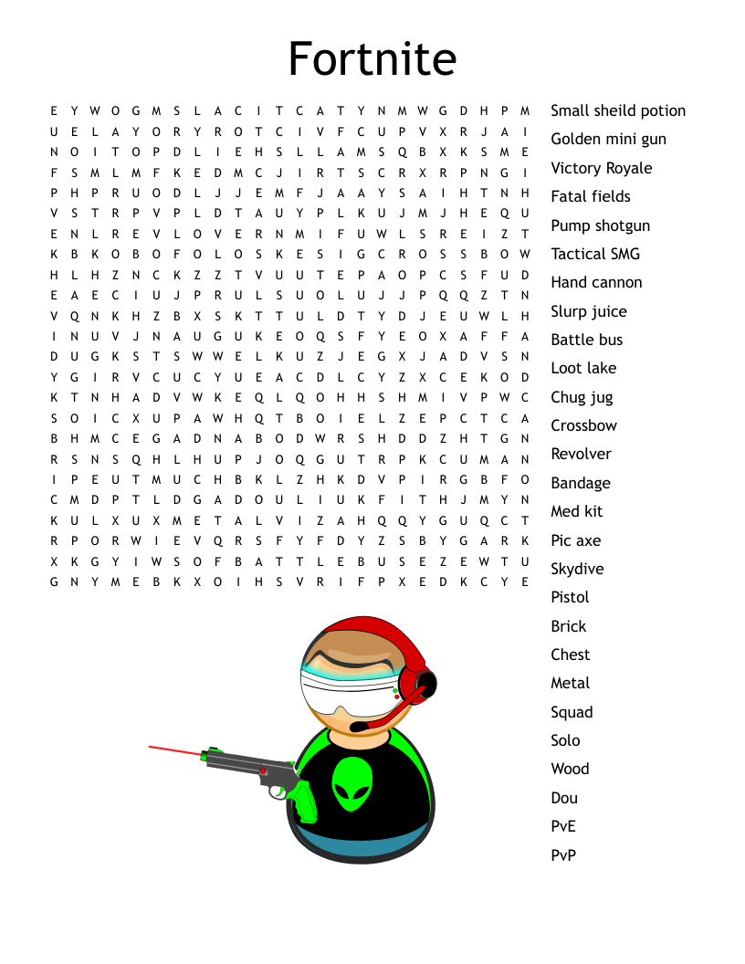 Fortnite Word Search WordMint Fortnite Word Search WordMint