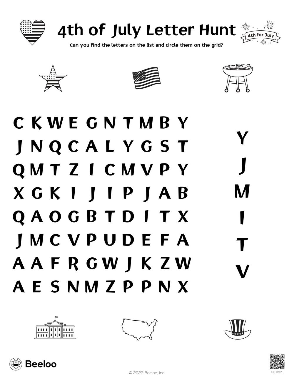 Fourth Of July Word Search Printable