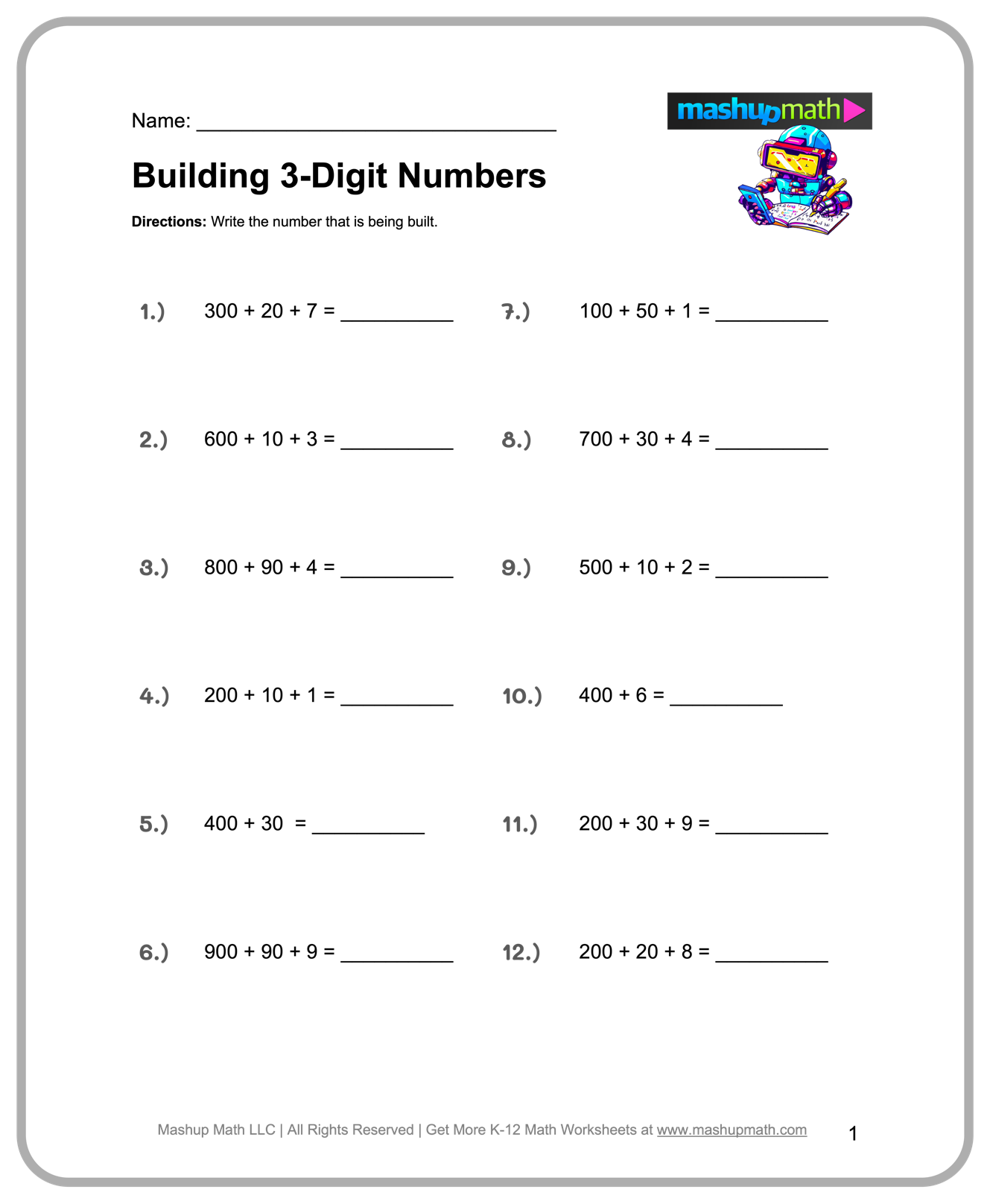 3rd Grade Math Word Search Printable